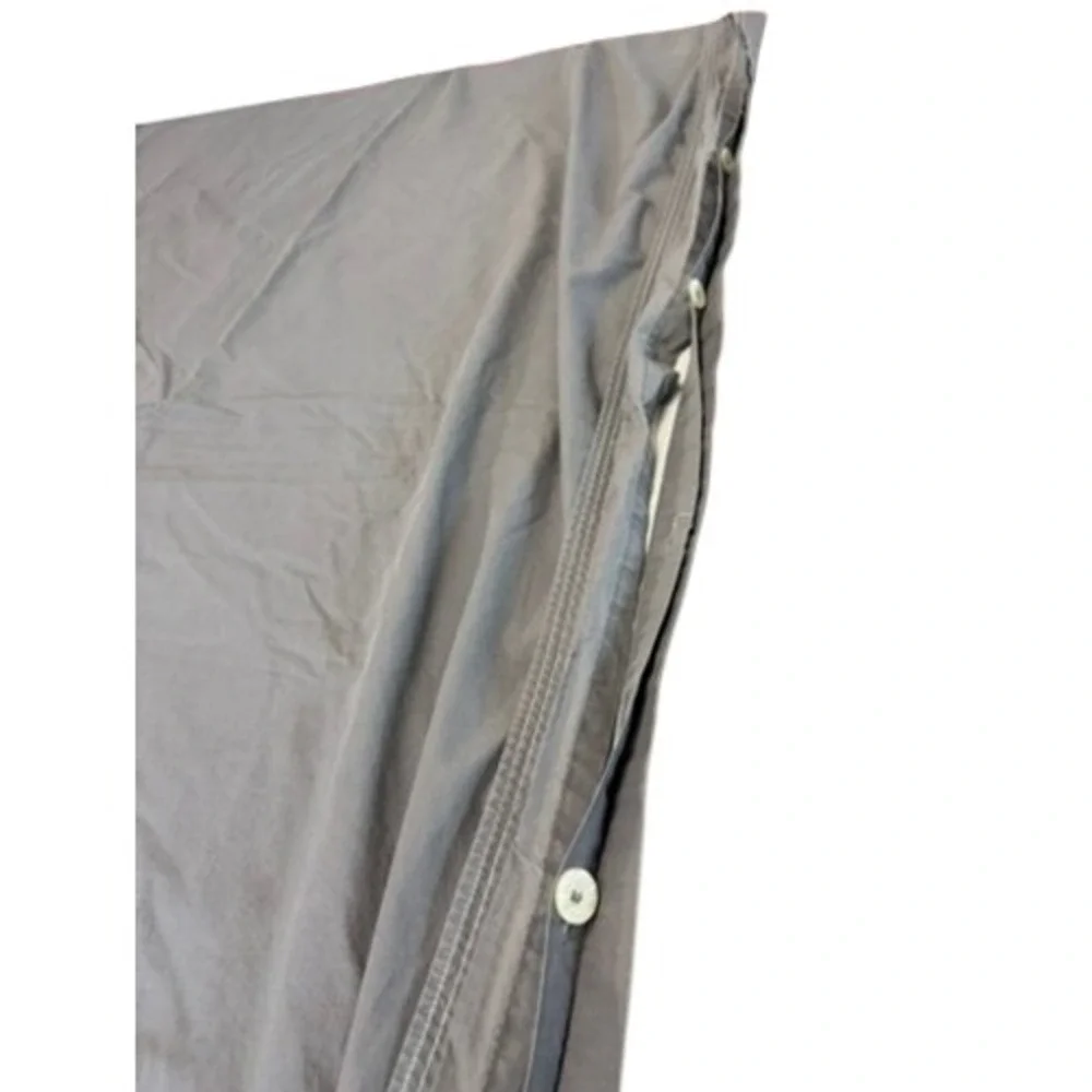 Lacoste Gray 100% Cotton Duvet Cover Contrast Stitching Twin Twin XL 88x68